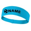 iZZYZX Soccer Name Printed Moisture Wicking Headbands - Sky Blue