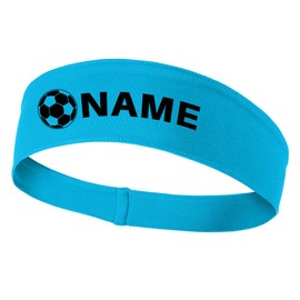 iZZYZX Soccer Name Printed Moisture Wicking Headbands - Sky Blue