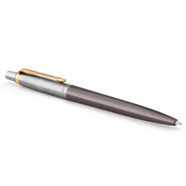 Parker Jotter Ballpoint Pen | Grey Lacquered with Gold Trims | Medium Tip | Refill Pack Blue Ink | Gift Box | Perfect Graduation Gifts