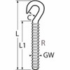 Yacht Steel Hook screw with right-hand thread M20 made of