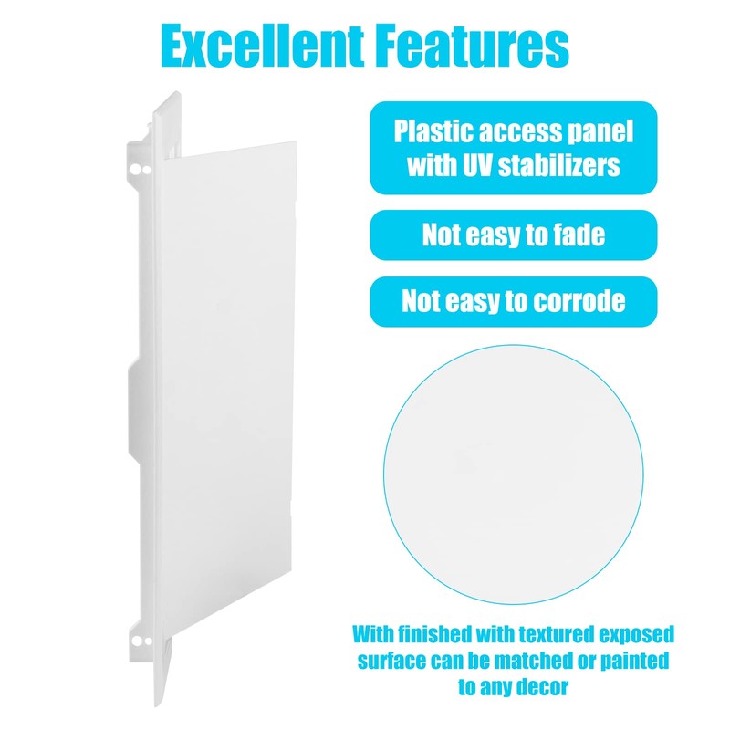 Teqooza 8x12 inch Plastic Access Panel for Drywall Ceiling Reinforced