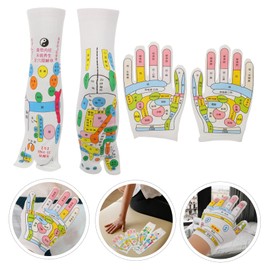 WOONEKY Acupressure Massage Gloves and Socks Set Portable Reflexology Tools for Foot and Hand Therapy for Stress Relief and Muscle Relaxation Unisex