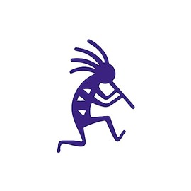 Kokopelli Silhouette Vinyl Decal Notebook Car Laptop 3.75" x 5.5" (Purple)