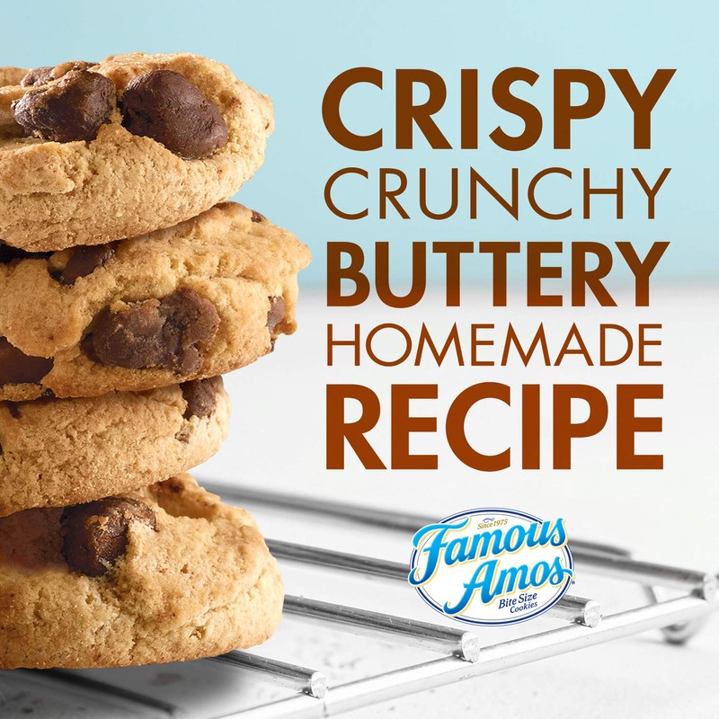 Famous Amos Cookies, Bite Size Chocolate Chip, Single Serve, 1.2