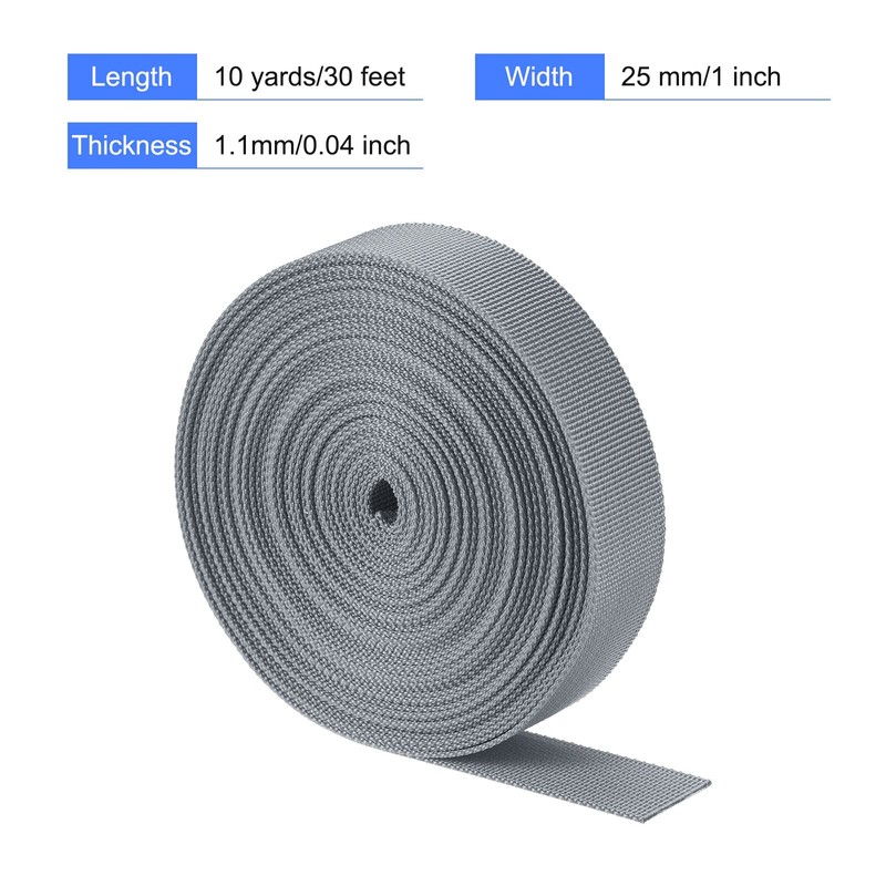 sourcing map Flat Nylon Webbing Strap 1 Inch 10 Yards