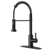 FORIOUS Black Kitchen Faucet with Pull Down Sprayer, Stainless Steel