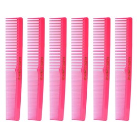 Allegro Combs 420 Hair Stylist and Barbers set hair cutting combs USA 6 Pc. (Neon Pink)