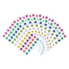 Hylabelest 13mm Foil Coloured Star Metallic Stickers Reward Charts Star Seals Decorate Labels 540 Pack (Colorful)