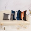 Yangest Blue Decorative Velvet Throw Pillow Cover Striped Patchwork Cushion