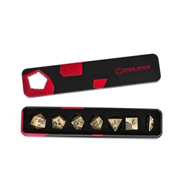 Cusdie 7-Die Lotus Metal DND Dice Set, D&D Metal Dice, Polyhedral Dice Set, for Role Playing Game MTG Pathfinder(Ancient Bronze)