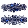 2Pcs Set Elegant Hair Accessories, Crystal Vintage Blue Hair Barrettes