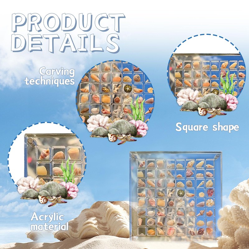 Goiern Acrylic Magnetic Shell Display Box Shell Storage Box Decorative