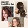 Braided Hair Clips for Women, Sparkling Pearl Crystal Stone Barrette,
