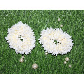 Shilppam White Gajra hair band for Women & Girls (Pack of 2), Traditional Floral Hair Jewelry for Wedding, Festival & Occasions