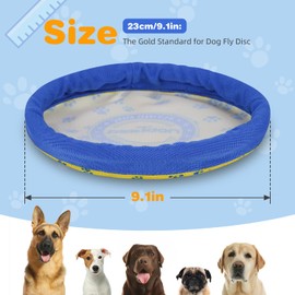 Nobleza 2 Pack Dog Flying Disc, Floatable Dog Disc Toy for Long-Distance Flies and Floats, Lightweight Soft Flying Discs Toy for Medium Large Dogs to Fetch & Catch, Blue & Yellow