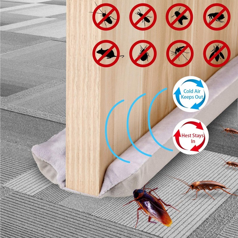 Emoly Under Door Draft Stopper,Improved Adjustable Double Draft Noise Blocker