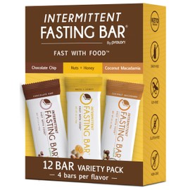Prolon Fasting Bars | 5g Protein, 7g Fiber | Keto-Friendly, Gluten-Free, Dairy-Free, Plant-Based | Nutrition for Intermittent Fasting | Variety Pack | Nuts & Honey, Chocolate Chip, Coconut Macadamia (12 Count)