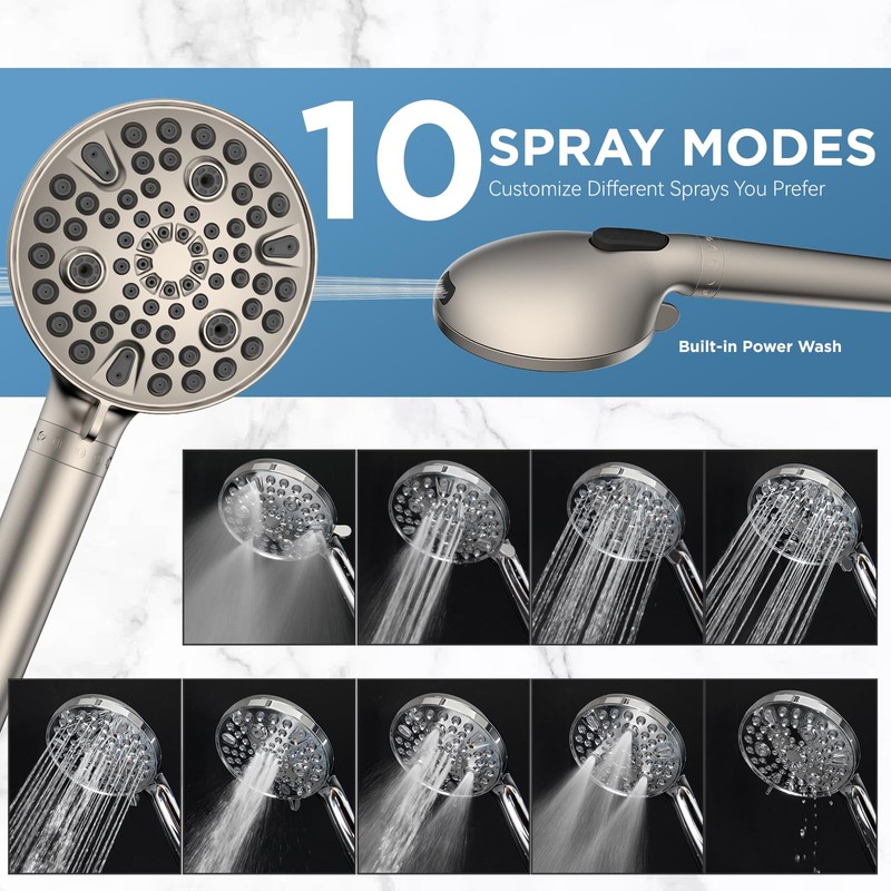 MakeFit Dual Filtered Rain Shower Head Combo, High Pressure Handheld