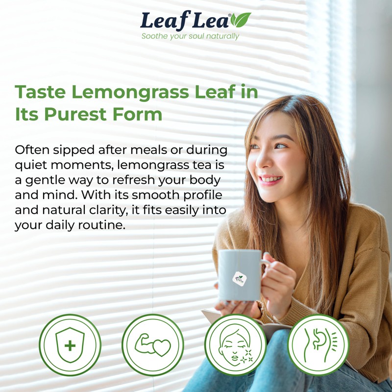 LeafLea Lemongrass Tea Bags, 40 Count, 100% Natural Lemongrass Leaves,