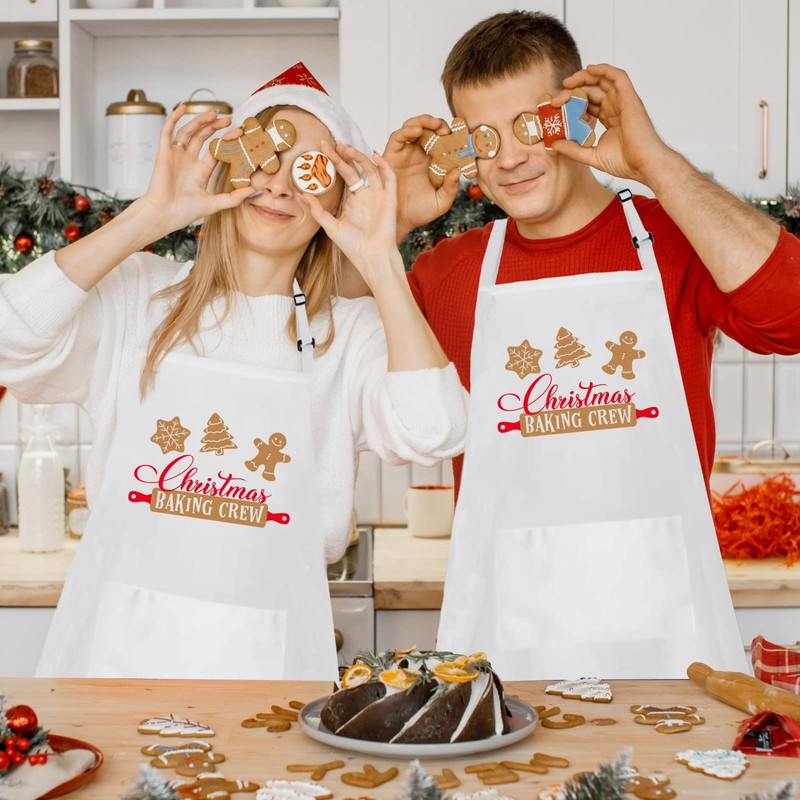 Funny Christmas Baking Apron for Women Men, Holiday Baking Gifts