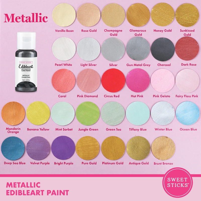Sweet Sticks Edible Art Decorative Cake Paint 0.5 Ounce (15