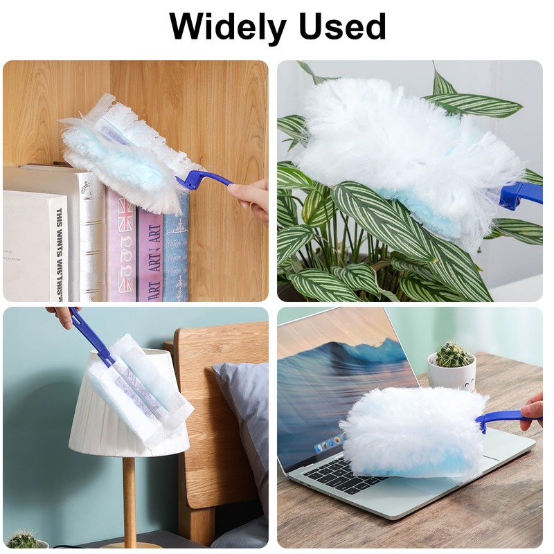 Flash Dust Magnet Refills, 20-Pack Blue Microfiber Duster Heads with