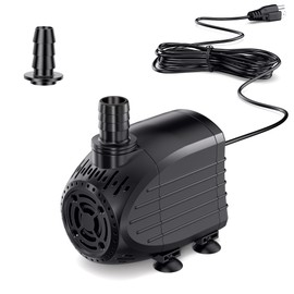 NFESOLAR Submersible Water Pump 120GPH, Ultra Quiet Submersible Pump with Dry Burning Protection 3ft High Lift for Fountains, Waterfall, Hydroponics, Aquariums KF202