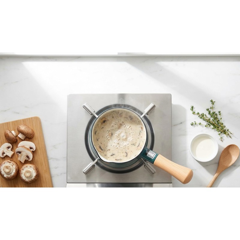 Fuji Enamel Paint Finish Milk Pan Smoke Blue 12cm Solid