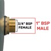 Solid brass water butt/rain barrel/tank threaded outlet adaptor/connector with 2