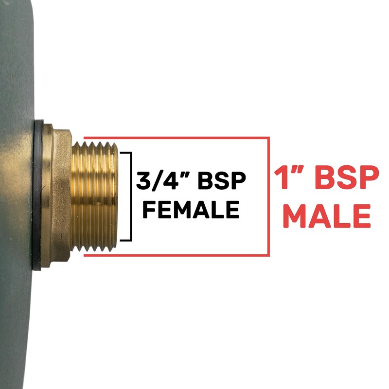 Solid brass water butt/rain barrel/tank threaded outlet adaptor/connector with 2