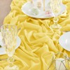 Socomi 4pcs Yellow Gauze Table Runner Chiffon Like Wedding Table