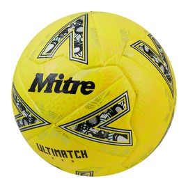 Mitre Ultimatch Football, Enhanced Control, Extra Durability, Added Accuracy, Ball, Fluo Yellow/Floodlight Yellow/Gritty Gold, 4