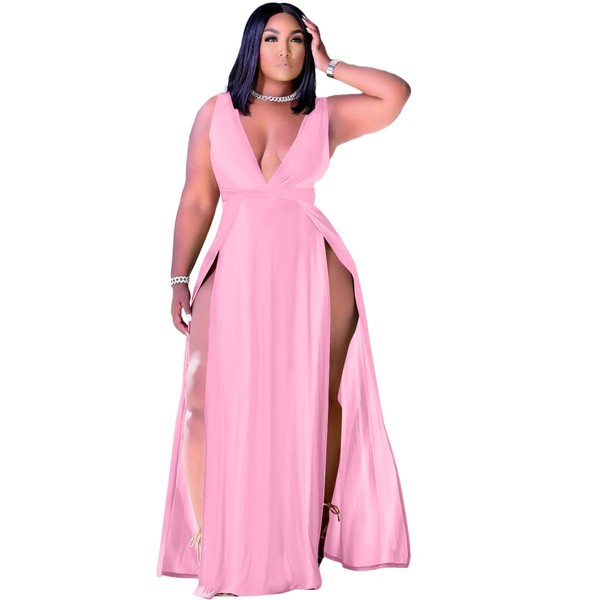 Women's Off Shoulder Casual Long Sleeve Split Maxi Party Dresses