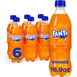 Fanta Orange Soda Soft Drink, 16.9 fl oz Bottles, 6 Pack