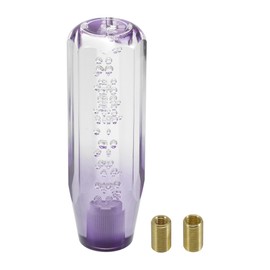 A ABSOPRO Universal Shift Knob 15cm Stick Shifter Lever Knob with 2 Adapter for Automatic and Manual Vehicle Acrylic Purple and Clear