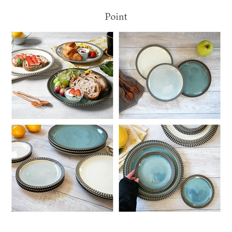 East Table Plate L 8.9 inches (22.5 cm) Rim Tokusa