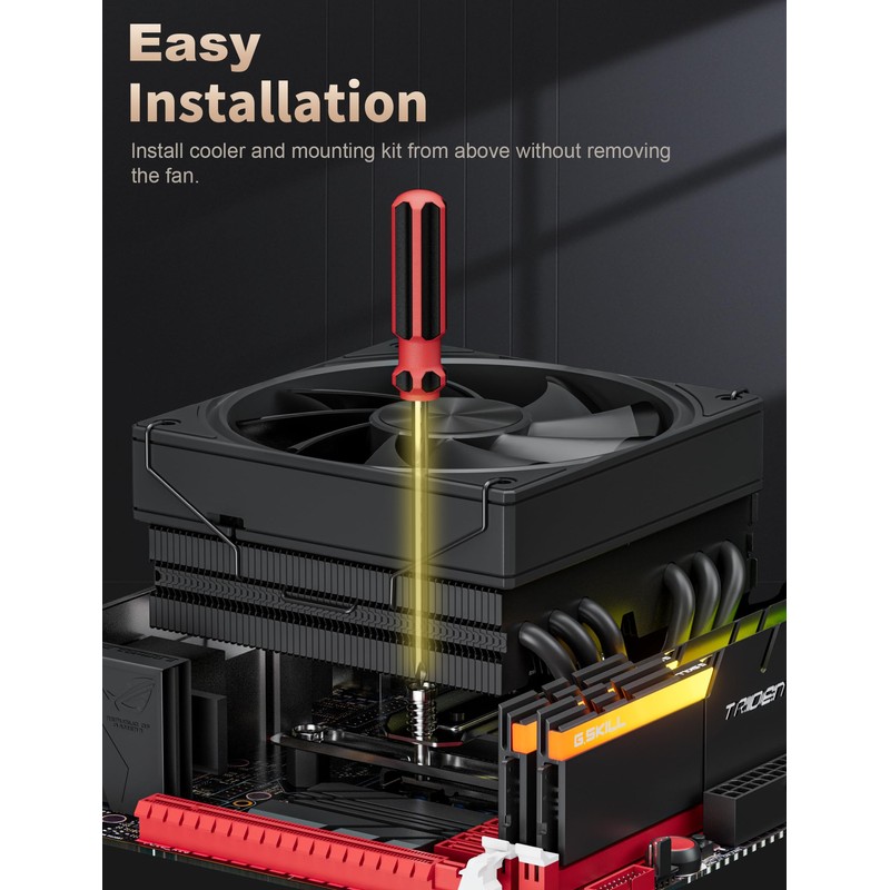 upHere Low Profile CPU Cooler Φ6mm*6 Low Profile Cooler 120mm