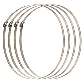 4 Pieces Large Size Metal Hose Clips 500mm / 19.7inch Stainless Steel Duct Clamps Hose Clamp Pipe Clamps Adjustable Ducting Clamps for Securing Hoses and Pipes Tube