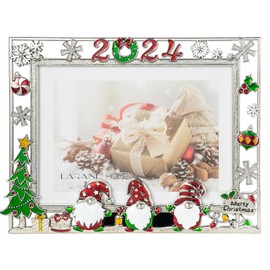 LARAINE Picture Photo Frame 5x7 Metal 2020 Christmas High Definition Glass Display Pictures for Tabletop Home Decorative Holiday Gift (Gnome (2024))