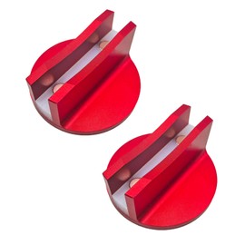 Teurroie Universal Magnetic Large Slotted Jack Pad Adapter -Aluminum Jack Puck Pinch Weld Frame Rail Adapter for Most Cars (2, Red)
