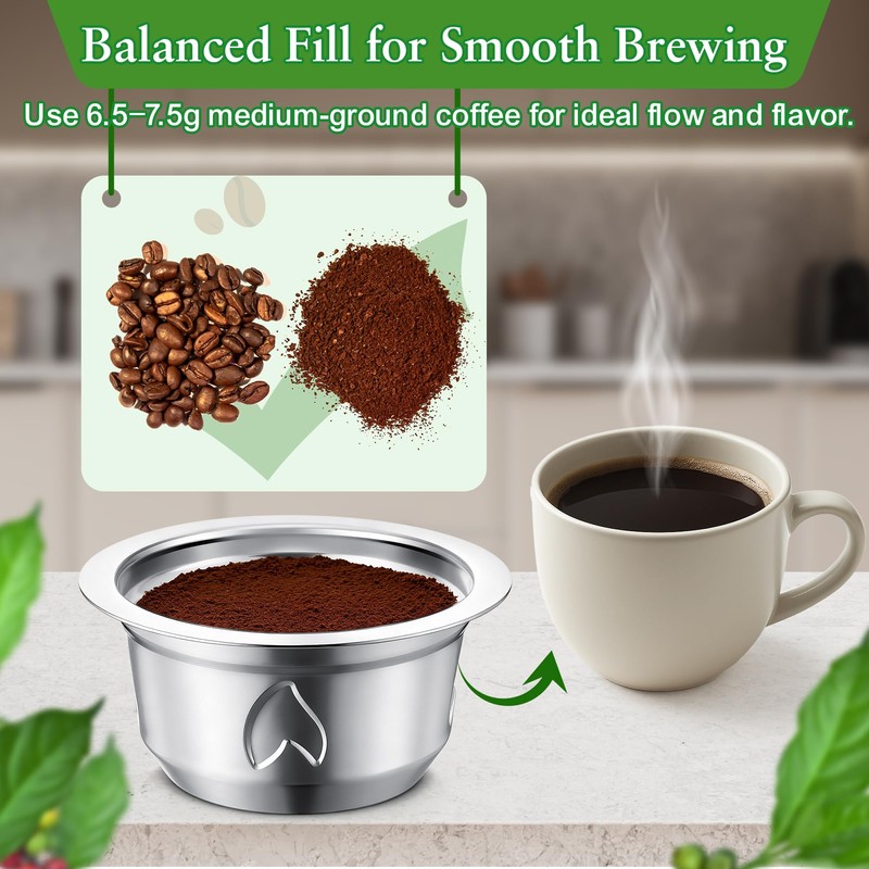 Reusable Coffee Pods Kit, 230ml Stainless Steel Coffee Capsule