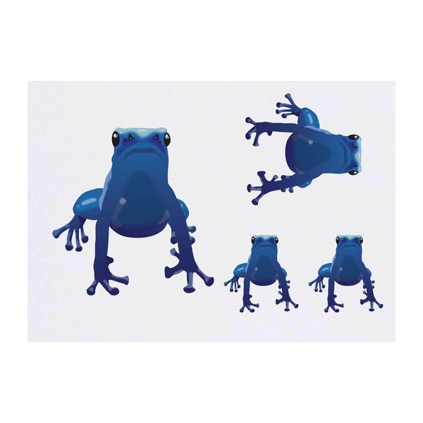 Azeeda 4 x 'Blue Frog' temporary tattoos (TO00014421)