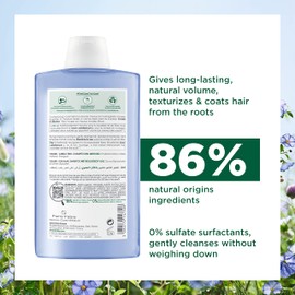 Klorane - Shampoo with Organic Flax - Volume - Fine & flat hair - SLS/SLES-Free - 400ml