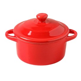 yaocoral 7 OZ Ceramic Candy Bowl Small Candy Dish with Lid Cute Mini Ceramic Bowl for Baking,Dessert,Snack,Fruit,Yogurt,Ice Cream,Cereal,Dipping,Side Dishes,Microwave Freezer Safe (red)