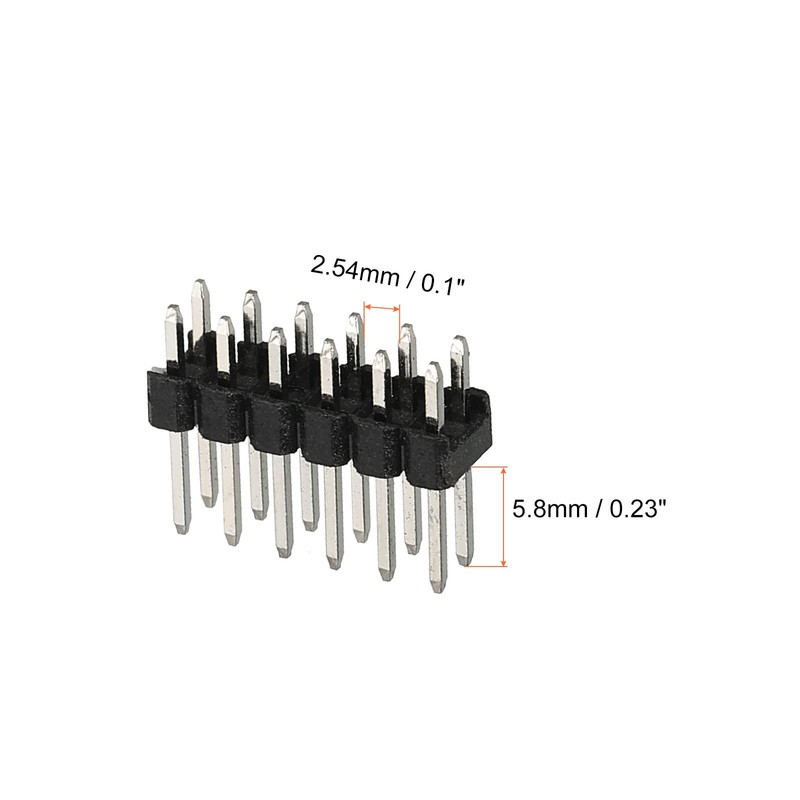 PATIKIL Straight Pin Header DIP Double Row 6 Pin 2.54mm
