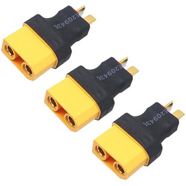 Yiqigou 3 Pcs Wireless XT90 XT-90 Male Female Plug Connector to Deans T Male Female Connector Plug Adapter (T Male to XT90 Female)