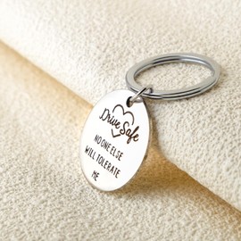 Tebliomro Valentine's Day Gift for Him Couple Christmas Gifts for Husband Boyfriend Men from Wife Girlfriend Drive Safe Keychain Birthday 1st 10th 11th Anniversary for Husband Wife