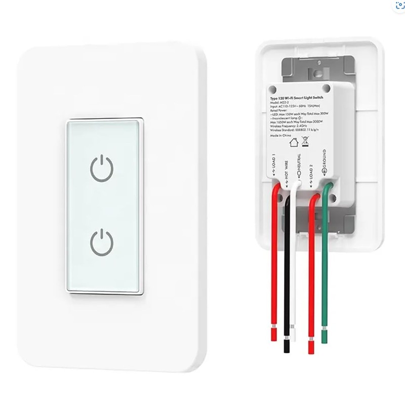 Nexete Smart Dual Light Switch, 2 in 1 Single Pole