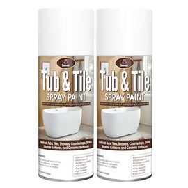 Tub and Tile Spray Paint White Gloss Waterproof Spray White Tile Paint Bathtub Refinishing Kit for Tiles Ceramic Porcelain Fiberglass Resurfacing Bathroom Walls Bathtubs Sinks Countertop Toilets Gloss