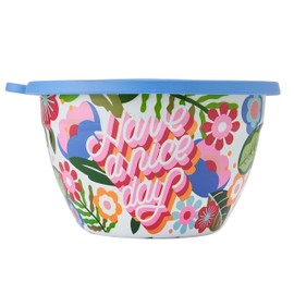 S'well Stainless Steel Salad Bowl Kit 64oz, Steffi Lynn x S'well, Comes with 2oz Mini Canister and Removable Tray for Organization, Leakproof, Easy to Clean, Dishwasher Safe